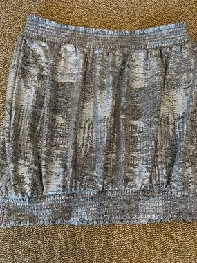 Anthropologie Metallic Silver Elastic tube top